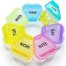 MOLN HYMY Cute Weekly Pill Box 7 Day, Round Floral Pill Case Organizer 1 time a Day, Rainbow Pill Container Once Daily, Large Medcine Dispenser for Vitamin/Fish Oil/Medication/Supplements 1 Rainbow