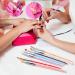 6pcs Nail Art Brush & Dotting Pen Set - Double-Ended Spiral Crystal Tools for UV Nail Art | International Shipping - Buy Online on GoSupps.com