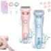 Duskofficial Razor Dusk Official Electric Razor The Glide Pro 3.0 Premium Shaver 2 in 1 Electric Waterproof Shaver Razors for Women Ipx7 Wet & Dry for Leg Arm Underarm Pubic Area (Pink+Blue)