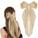 Wllhyf hair clips with big loop long cock French band hairpins soft silky satin-hair spange metal-arch-node clips accessories of the 90s for women girls (khaki)