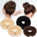 Buy Vegcoo 4-Piece Donut Hair Bun Maker Set | Stylist Hair Styling Tool - Black Brown Cream White - Buy Online on GoSupps.com