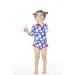 BONVERANO Baby Girls Swimsuit 9-12 Months | Long-Sleeve Zipper One Piece Swimwear | UPF 50+ Sun Protection | Daisy Pattern - Buy Online on GoSupps.com
