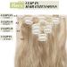 S-noilite 24 Inch Curly Sandy Blonde & Bleach Blonde Clip In Hair Extensions - 8pcs Full Head Set, 60 Color Options for Fashionable Choice - Buy Online on GoSupps.com