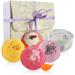 Robin Goods 5 -part bathing ball set - soy wax candle - bombs for relaxing - gift set for Mother's Day Valentine's Day and birthday (4 pieces - with fragrance candle)