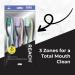 REACH Essentials Toothbrush with Caps, Multi-Zoned Angled Soft Bristles, Contoured Handle & Tongue Scraper - 6 Count - Buy Online on GoSupps.com
