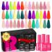 RONIKI 23pcs Gel Nail Polish Set  20 Colors 7ml Gel Polish with No-Wipe & Matte Top and Base Coat Pastel Nail Gel Polish Kit  Neon Red Pink Nude Blue Jelly Gel Polish Art Manicure Diy Gifts for Women Honey Weekend