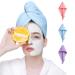 Good Nite 3 Pack Microfibre Hair Drying Towel Wrap Super Absorbent Twist with Buttons Dry Hair Turbans for Women Girl Wet Hair 65 x 25cm Solid