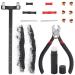 Swpeet 17Pcs Archery Bow String Tools Kit, Archery Nocking Buckle Plier, Bowstring Nock Sets Archery, T Shape Bow Square Ruler, Bow String Wax, Archery String Silencer, Bowstring Finger Protector