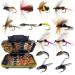 Fly Fishing Flies Kit, 50/114Pcs Handmade Fly Fishing Gear with Dry/Wet Flies, Streamers, Fly Assortment Trout Bass Fishing with Fly Box 114pcs/Set--11 Mixed Styles