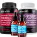 Liquid Collagen Biotin (2pk) Fadogia Tongkat Ali (1pk) and Nitric Oxide (1pk) Supplement Bundle - Potent Vitamins for Hair Skin Nails Heart Energy & Testosterone Support - Non-GMO Vegan