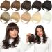 Yamel Bangs Hair Clip in Bangs Hair Extensions Synthetic Dark Brown Flat Bang with Temples Front Face Fringe Bangs Hair Pieces for Women 4# Dark Brown
