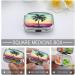 Decorative Tropical Palm Tree Print Pill Box - 2 Compartment Portable Pill Organizer for Medicine - Ideal for Pocket or Purse - Buy Online on GoSupps.com