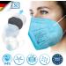 Virshields FFP2 Mundsprung Mask - 5-Layer Protection PFE 94% VFE 99.99% EN 149 Certified Breathing Protection Made in EU Available in 10-Pack Blue  - Buy Online on GoSupps.com