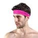 Adjustable Non-Slip Running Headband | Sweat Wicking Sports Sweatband - Hot Pink - Buy Online on GoSupps.com