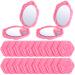 Yulejo 20 Pack Compact Mirror Pink Mirror Plastic Mini Travel Makeup Mirror Portable Foldable Mirrors Rose Flower Shaped Compact Mirror Hand Bridesmaids Gift for Women Girls Wedding Party