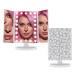 Impressions Vanity Hello Kitty Trifold LED Mirror  Desk Mirror with Lights and Touch Sensor Dimmer  Lighted Makeup Mirror with Adjustable 2X and 3X Magnifying Mirror (White)