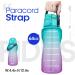 Fidus 64oz Motivational Water Bottle with Paracord Handle & Straw - BPA Free, Leakproof Jug with Time Marker - Cyan/Purple Gradient - Buy Online on GoSupps.com