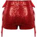 Duohropke Women's Metallic Hot Pants - High Waist Sequin Shorts for Dance Sport & Carnival - XL 02 Red - Buy Online on GoSupps.com