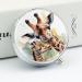 Round Pill Box - Watercolor Deer & Giraffe Print | 3 Compartment Portable Pill Organizer | Decorative Metal Pocket Case - Style-6 - Buy Online on GoSupps.com
