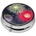 Splendid Fireworks Round Pill Box - 3 Compartment Portable Organizer for Travel | Best Travel Pill Box - Buy Online on GoSupps.com