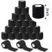 30 Rolls Self Adhesive Bandage Wrap - 2" Cohesive Stretch Tape for Wrist & Ankle | Black Elastic Self-Adherent Sports Bandages - Buy Online on GoSupps.com