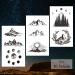 62 Sheets Mountain Temporary Tattoos Stickers - Waterproof Black Geometry Sun Star Moon Tree Triangle Sea Wave Designs - Semi Permanent for Adults and Kids - Buy Online on GoSupps.com