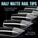 Tomicca 504 Piece Square Artificial Nail Tips - Full Cover Gel Tips for DIY Nail Art & Nail Studios - 12 Sizes French Short Tips - Buy Online on GoSupps.com