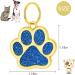 JATEBI 2 Pack Personalized Glitter Paw Pet ID Tags - Custom Engraved for Cats and Dogs - Easy to Read - Blue - Buy Online on GoSupps.com
