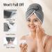 2 Pack Microfiber Hair Towels Wrap for Women - Fast Drying Hair Turbans with Button - Soft & Anti Frizz - Grey - Buy Online on GoSupps.com