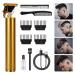 URAQT Hair Clippers for Men Cordless Clippers Electric Hair Trimmer Beard Trimmer Set Waterproof Detail Beard Shaver T-Blade Trimmer Grooming Cutting Kit with 4 Guide Combs 2 Hair Combs (Gold)