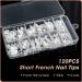 Ranrose French Nail Tips - 120PCS Short Square Press On Nails 12 Sizes Acrylic White Half Cover Nail Tips with Box - Buy Online on GoSupps.com