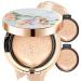 CATKIN Blossom BB Cream Air Cushion Foundation Full Coverage Moist Natural Brighten Finish Breathable Face Makeup with 2 Refills Beige (C02 Natural Medium)