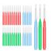 Fluhaw interdental brushes 30 pieces type I interdental brushes for cleaner portable orthodontic gap brush interdental brush eyebrow brush dental floss (3 colors)