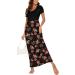 YUNDAI Women's Maternity Maxi Dress - Short Sleeve Floral Loose Long Summer Dress XL B09 Rose Black - Buy Online on GoSupps.com
