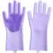 YUANstore Silicone Gloves Kitchen Cleaning Dishwashing Gloves Soft Scrubber Rubber Dish Washing Tools Kitchen Household Gadgets 1 Pair - Buy Online on GoSupps.com