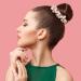 HINZIC Flower ROSE Hair Elastic Ties - Pack of 4 | Crystal Pearl Hair Accessories for Women, Girls - Perfect Gift for Christmas, Valentine's Day - Buy Online on GoSupps.com