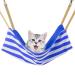Whollyup Cat Hammock Bed Pet Cage Hammock Hanging Soft Pet Bed for Kitten Ferret Puppy Rabbits or Small Pet Royal Blue Stripe