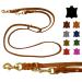 Dog liner fat leather brass small dogs / large dogs 2m / 2.40m / 2.80m / 3.50m / 5m Double linen adjustable (2.80m x 12mm cognac) 2.80m x 12mm cognac