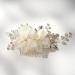 SWEETV Flower Bride Wedding Hair Comb Pins | Pearl Bridal Hair Pieces | Leaf Hair Accessories | White Gold Side Combs for Women and Girls - Buy Online on GoSupps.com