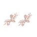 2Pcs Rhinestone Bridal Hair Clips for wedding and party Leaf Wedding Hairpin Bride Crystal Hair Barrette for Girl and Women (Rose Gold)