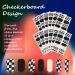 Checkered Nail Strips | Solid Color Nail Stickers | Self-Adhesive Wraps | 12 Sheets - Buy Online on GoSupps.com