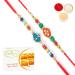 Ghasitaram Gifts Rakhi for Brother Rakhis Online - Set of 2 276 277 Fancy Rakhis with 400 GMS of Besan Barfi