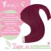 Youngsee Tape Extensions Real Hair Burgundy 30 cm 10 Pcs Tape-In Hair Extensions for Short Styles | 20g #530 - Buy Online on GoSupps.com