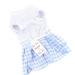 Selmai Sweet Heart Shirt Princess Plaid Tiered Dress for Small Dogs & Cats Summer Wedding & Birthday Outfit for Yorkies Chihuahuas & Shih Tzus Blue - Buy Online on GoSupps.com