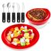 Spill Proof Scoop Bowl and Plate Adaptive Utensils Non Slip Bendable Cutlery Set for Elderly Disabled People(1 Set)