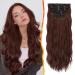 BARSDAR clip in Extensions 5 PCs Long wavy clip in hair extensions thick natural soft synthetic hair part for women girl -50 cm copper chestnut 50 cm copper chestnuts