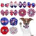 JpGdn 12Pcs Pack Dog Collar Charms Bow Ties and Flowers for Small Medium Dogs Cat Adjustable Bowties Sliding Bows Union Jack British Dog Bow Tie Pet Grooming Accessories UK Flag Pattern