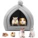 Small Animal Pet Winter House Pet Tent Cave Bed for Cats/Small Dogs Guinea Pig Bed Cat Bed House Rabbit Bed Warm Guinea Pig Cave Beds with Removable Cushion for Hamster Small Animals 25x25CM Gray