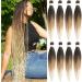 Leeven 8 Packs Pre Stretched Braiding Hair Extension 36 Inch Ombre EZ Braids Crochet Hair for Box Braids Pre Stretched Braiding Hair Extensions /1B27613# 36 Inch (Pack of 8) 1B/27/613#
