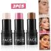 3 PCS Contour Stick Highlighter Stick Waterproof Long Lasting Highlighter Makeup Stick Lightweight Multi-use Cream Contour Buildable Face Makeup Kit for Cheeks Lips - Buy Online on GoSupps.com